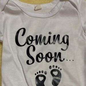 White Baby Onesie with Black Print